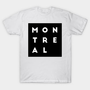 Montreal | Black square, White letters | Canada T-Shirt